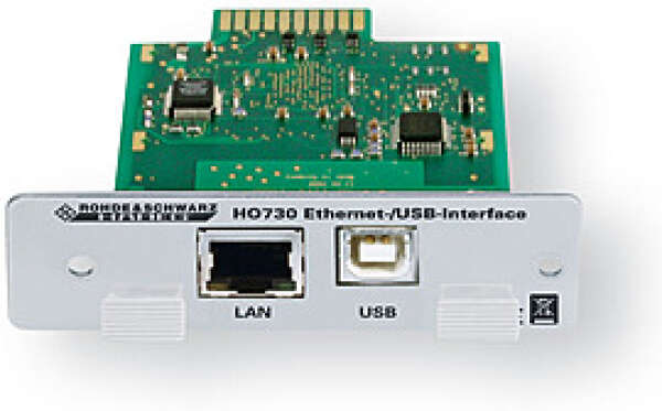Rohde&Schwarz HO730 - опция сдвоенного Ethernet/USB интерфейса для использования в осциллографах HM1008, HM1508, HM1008-2,HM1500-2, HM1508-2, HM2005-2, HM2008, а также сериях HMF, HMO, HMP и HMS